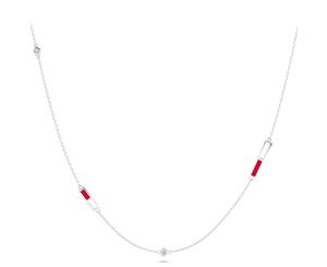 Arsenal FC Diamond Chain Necklace For Women In Sterling Silver Design by BIXLER - Sterling Silver