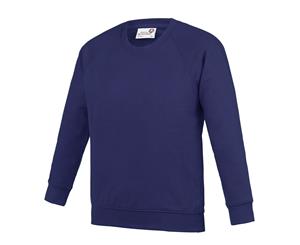 Awdis Academy Childrens/Kids Crew Neck Raglan School Sweatshirt (Purple) - RW3918