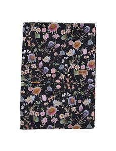 BOUQUET BLACK QUEEN BED FLAT SHEET