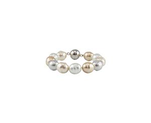 Barcs Baroque Pearl Magnetic Bracelet With Gold & Silver Tones & Faux Pearls