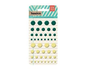 Basicgrey - Basics - Candy Buttons - Dark Green & Butter
