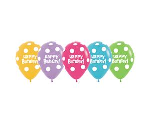 B/day Dot Fashion 30cm Latex Balloons AOP Wht Ink 50pk