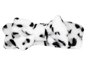 Beauty Headband w/ Bow - White & Black Leopard