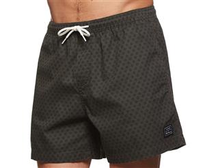 Ben Sherman Men's Geo Floral Elastic Shorts - Dark Olive