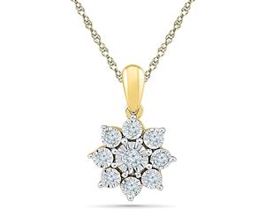 Bevilles 9ct Yellow Gold .10ct Diamond Necklace