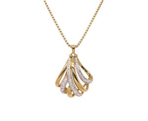 Bevilles Yellow Stainless Steel Crystal Crossover Necklace