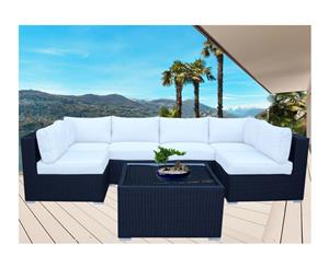 Black Majeston Modular Outdoor Furniture Lounge With Dark Grey Cushion Cover