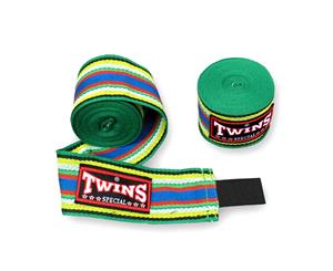 Boxing Hand Wraps 5m TWINS Kick Boxing MMA UFC Muay Thai 100% Cotton Green CH-2