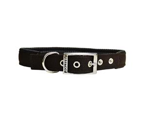 Brown Soft Padded Dog Collar - 25mm x 76cm Chrome Plated Buckle (Prestige Pet)