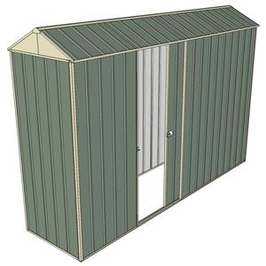 Build-a-Shed 0.8 x 3 x 2.3m Gable Single Sliding Side Door Shed - Green