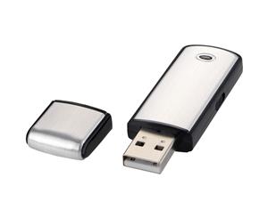 Bullet Square Usb Stick (Silver/Solid Black) - PF1530