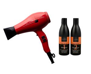 Cabello Pro 4600 Professional Hair Dryer with Shampoo & Conditioner 'Keep Me Hot' - Red