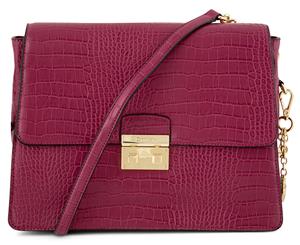 Calvin Klein Gifting Metallic Python Crossbody - Pomegranate