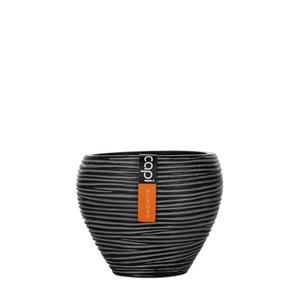 Capi 15 x 13cm Black Rib III Taper Round Vase