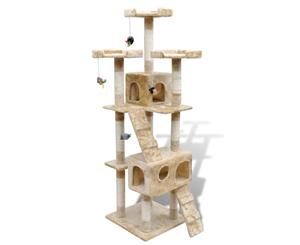 Cat Tree 170cm Beige Animal House Pet Gym Furniture Scratching Post