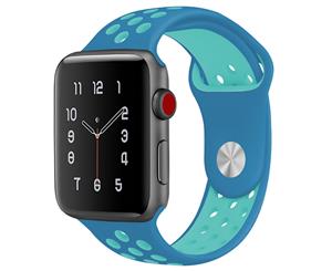 Catzon Sport Soft Silicone Apple Watch Strap iWatch Band Bracelet Replacement Band For iWatch Series 1 2 3 4 - Blue Light Blue