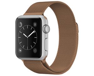 Catzon Watch Band Stainless Steel Strip Loop 42mm 38mm Watchband For iWatch 44mm 40mm 4/3/2/1 - Brown