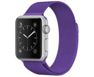 Catzon Watch Band Stainless Steel Strip Loop 42mm 38mm Watchband For iWatch 44mm 40mm 4/3/2/1 - Milane Bright Purple