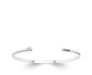 Chicago Cubs Diamond Cuff Bracelet For Women In Sterling Silver Design by BIXLER - Sterling Silver