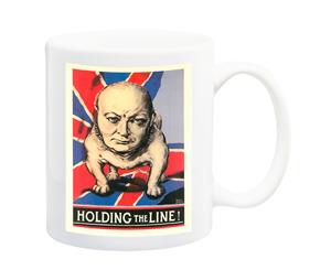 Churchill Holding The Line War Poster Mug - 11 Fluid Oz