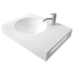 Cibo Design 600mm White Apollo Solid Surface Wall Hung Basin