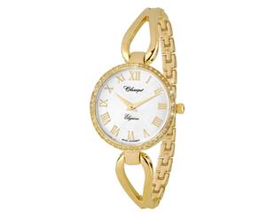 Classique Fashion Gold Steel Half Bangle Ladies Swiss Watch - 7615G