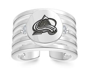 Colorado Avalanche Diamond Ring For Women In Sterling Silver Design by BIXLER - Sterling Silver