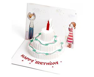 Colorful Cake Candle 3D Pop up Greeting Card