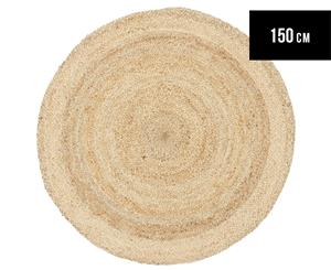 Contemporary 150cm Handmade Jute Rug - Natural