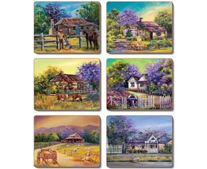 Country Inspired Kitchen JACARANDA HOUSE Cinnamon Cork Backed Placemats Set 6