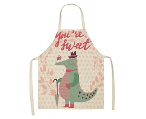 Cute Dinosaur Kitchen Apron Drawing Cooking