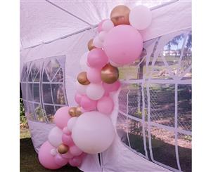 Deluxe Pink White and Gold Balloon Garland Kit 2m