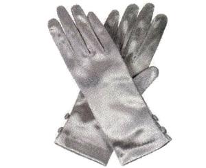 Dents Women's Satin Gloves With 2 Button Trim - White