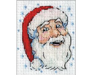 Design Works Counted Cross Stitch Kit 2inch X3inch Santa Face (14 Count)