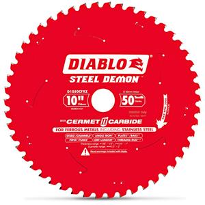 Diablo 254mm 50T TCT Circular Saw Blade for Ferrous Metal & Stainless Steel Cutting - STEEL DEMON