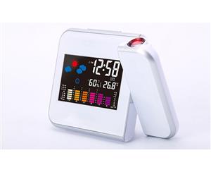 Digital Projector Alarm Clock & Weather Station-White