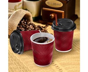 Disposable Coffee Cups Triple Wall 8oz 500pcs RED