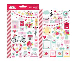 Dooblebug Mini Cardstock Stickers 2 pack - Love Notes Icons