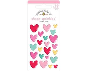 Doodlebug Sprinkles Adhesive Enamel Shapes - Heart To Heart Love Notes