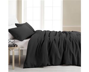 Dreamaker Amber Waffle Quilt Cover Set Charcoal