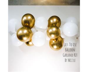 Easy DIY Balloon Garland Kit Gold and White 2.5m