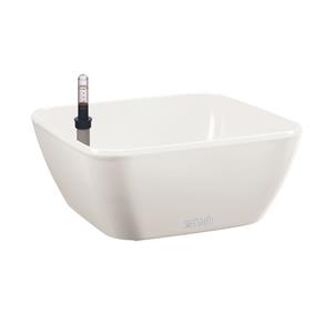 Eden 22cm White Low Bowl Self Watering Plastic Pot