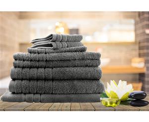 Egyptian Cotton Bath Sheet 8 Pieces Combo Value Set Charcoal