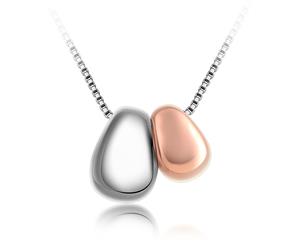 Emma Duo Tone Necklace-White Gold/Rose Gold