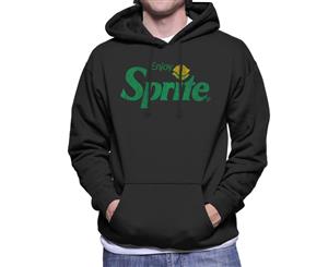 Enjoy Sprite Distressed Logo Men's Hooded Sweatshirt - Black