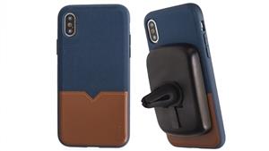 Evutec Northill Case with AFIX Carmount for iPhone XS Max - Blue/Saddle