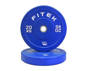 FITEK 20KG Pair Virgin Rubber Olympic Colour Bumper Plates V3