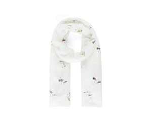 Fable Womens/Ladies Lady Face Metallic Print Scarf (White) - JW917