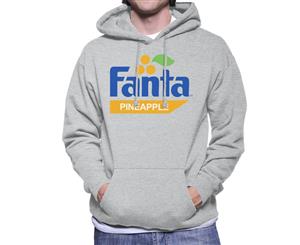 Fanta Pineapple Retro 1980s Logo Men's Hooded Sweatshirt - Heather Grey