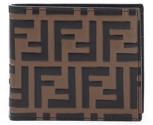 Fendi FF Logo Portafogli Bifold Wallet - Brown